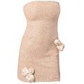 Champagne Rose Hand-Beaded Embellished Mini Dress