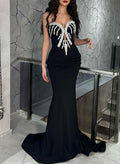 Trumpet/Mermaid Sweetheart Sleeveless Sweep Train Elastic Satin Prom Dresses
