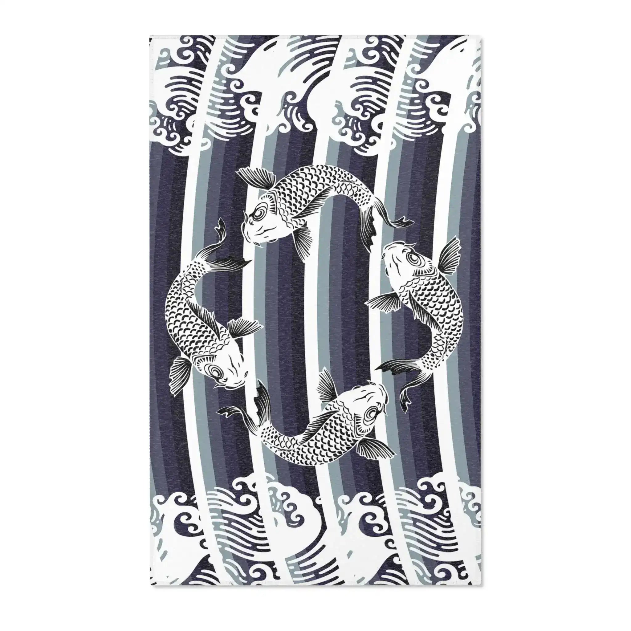 Circle of Koi Waves Accent Rug