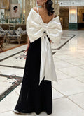 Sheath/Column Sweetheart Satin/Elastic Satin Evening Dresses With Bow(s)