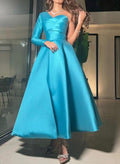 A-Line One-Shoulder Long Sleeves Satin Mother Of The Bride Dresses