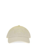 Ganni B3020237 Cotton Logo Baseball Cap — Beige