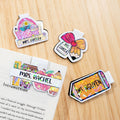 Personalizado lindo lápiz Maestro cuaderno magnético Bookmark Clip con nombre de lectura Suministros Día del Maestro Regalo para los profesores ratones de biblioteca