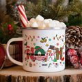 Personalizada Santa Claus Muñeco de Nieve Elfo Reno Diseño 12 oz Esmalte Taza con Nombre Uso Diario Regalo de Navidad para Niños Niñas