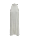 Gongdid Design Wavy Halter Dress — White