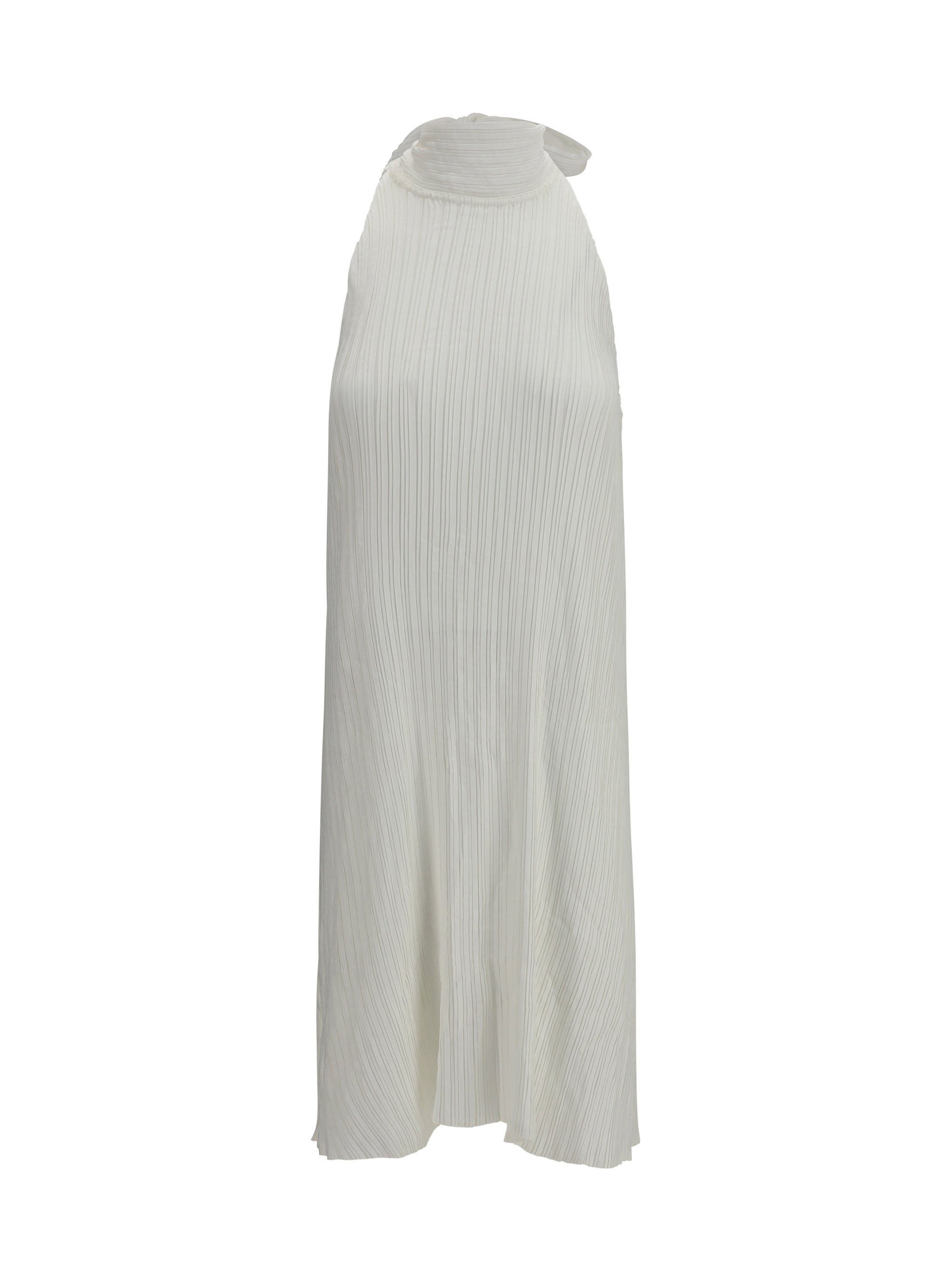 Gongdid Design Wavy Halter Dress — White