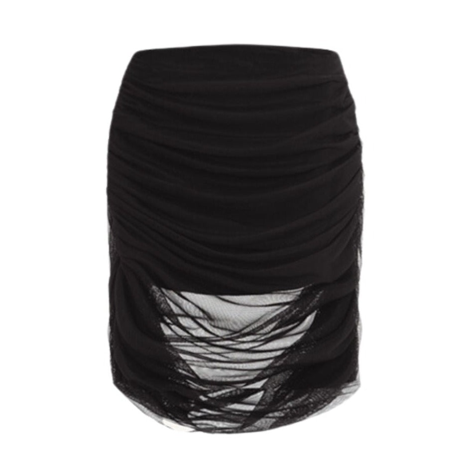 Sheer Skirt With Draping