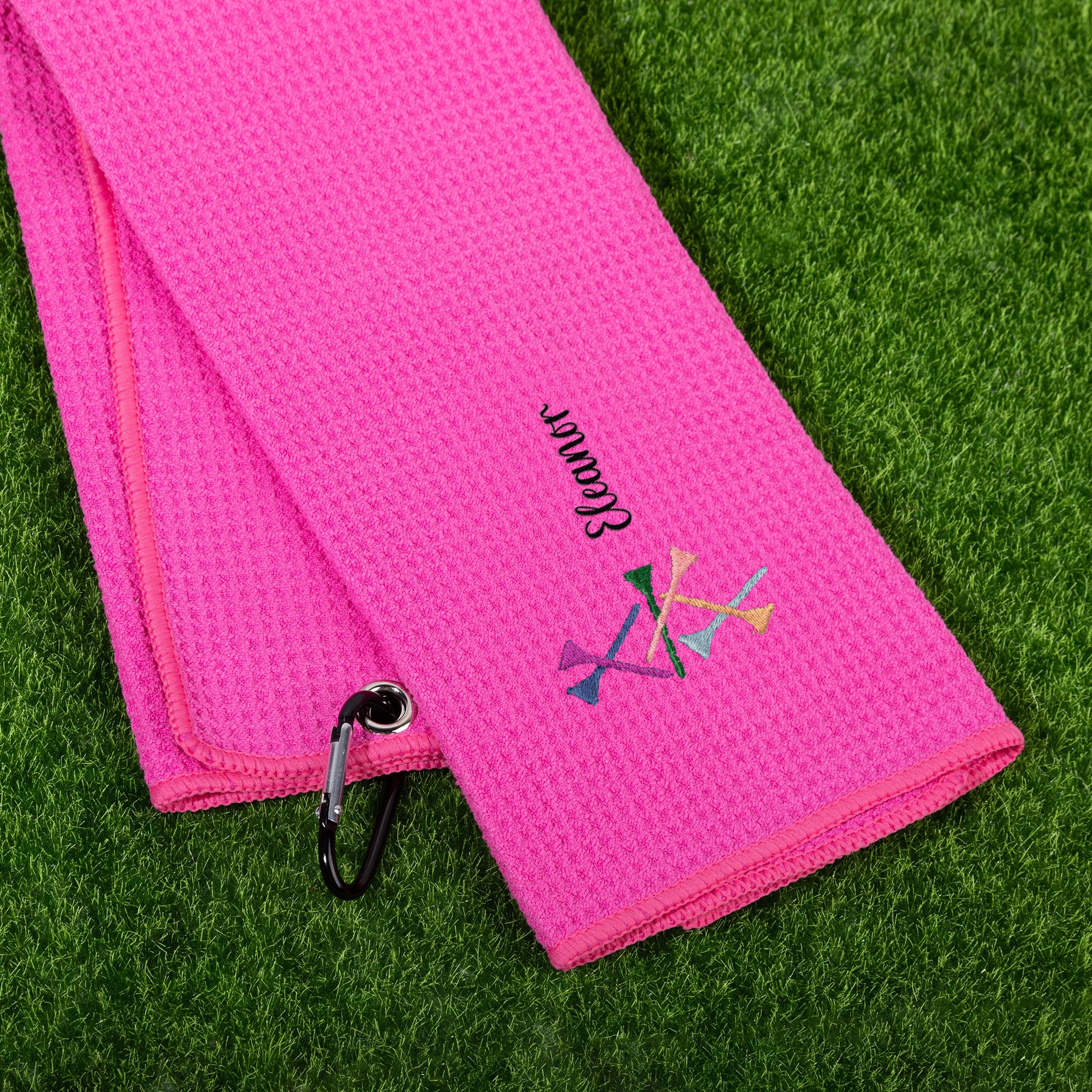 Toalla deportiva absorbente con nombre y pinza para colgar personalizada y bordada Golf Club Golf Tee Game Day Birthday Gift for Golf Lover