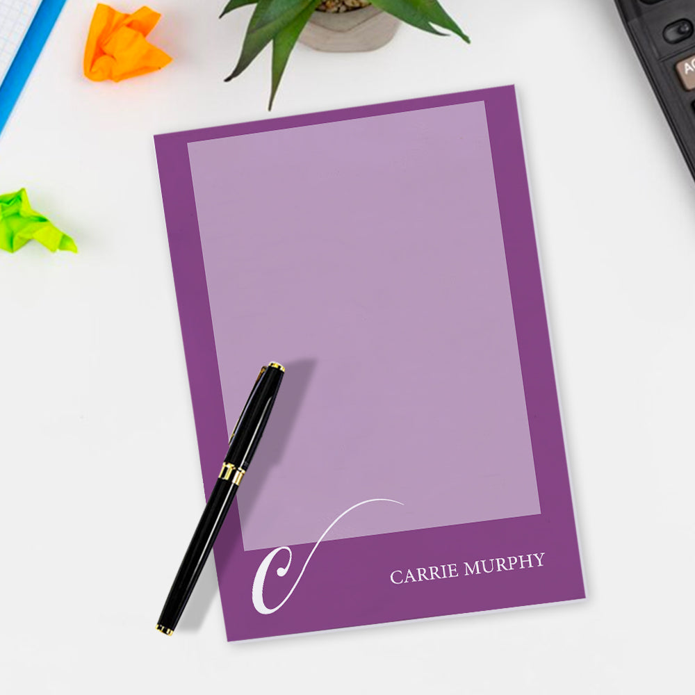 Bloc de Notas Personalizado Multicolor Funcional Portátil con Inicial y Texto Regalo de Cumpleaños Navideño para Profesionales Administrativos Amigos