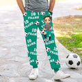 Personalizado Multicolor Fútbol Cartoon Character Hombres Mujeres Deportes Pantalones de chándal con nombre y número Día del Juego Cumpleaños Regalo para Hombres Mujeres