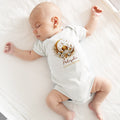Personalizado Media Luna Mezquita Patrón 100% Algodón Suave Baby Bodysuit Romper Babero Set con Nombre Primer Eid Mubarak Regalo para Recién Nacidos Bebés