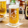 Vaso de Cerveza con Nombre y Asa Personalizado y Grabado Grad Cap Initial 16.6 oz Regalo de Fiesta de Graduación para Graduados