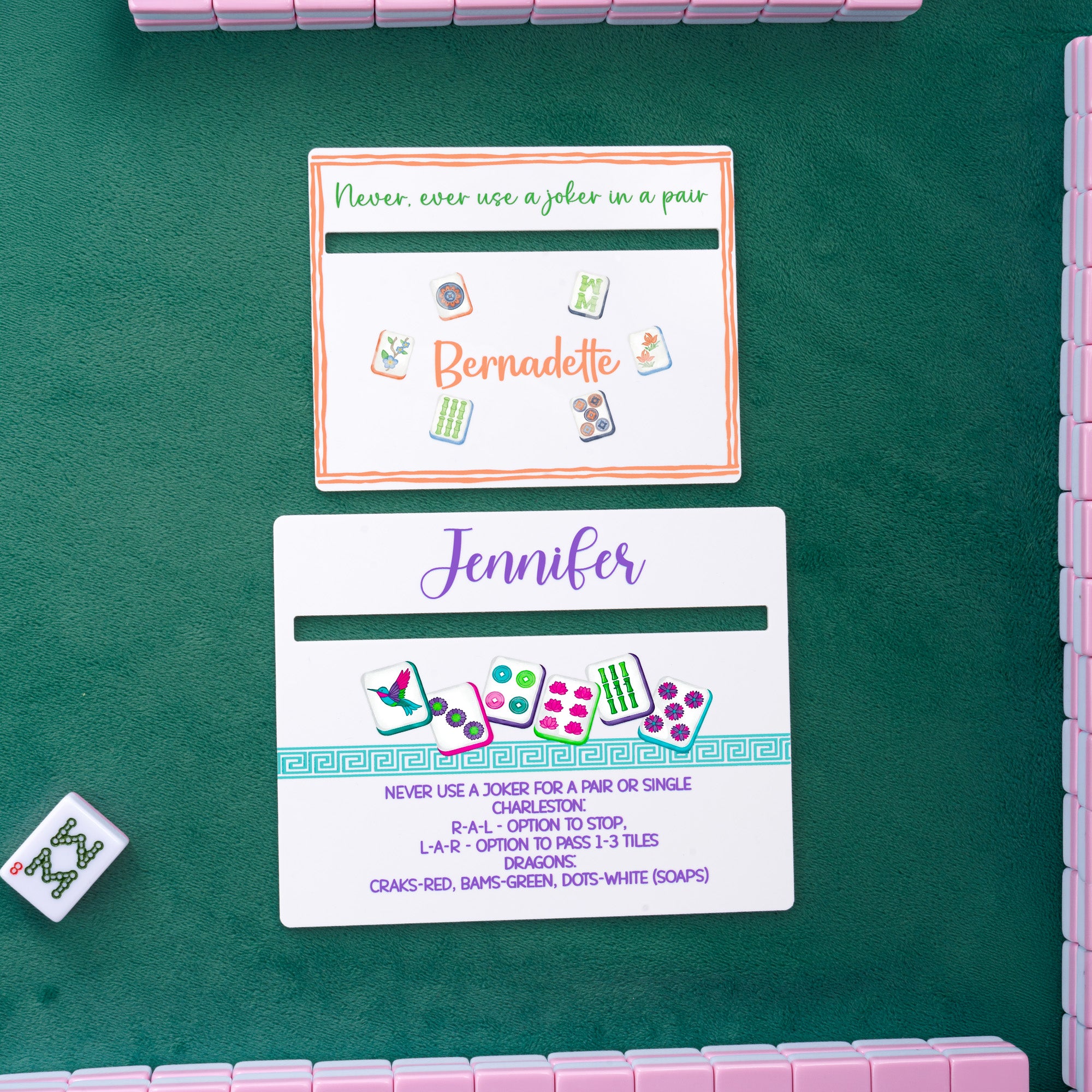 Lector de Línea Mahjong Acrílico Personalizado con Nombre Mahjong Club Mahjong Game Night Gift for Mahjong Lover