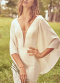 Boho Beach Mermaid Wedding Dresses With Chiffon Sleeves