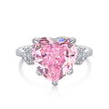 Rose Heart Cut Sterling Silver Ring