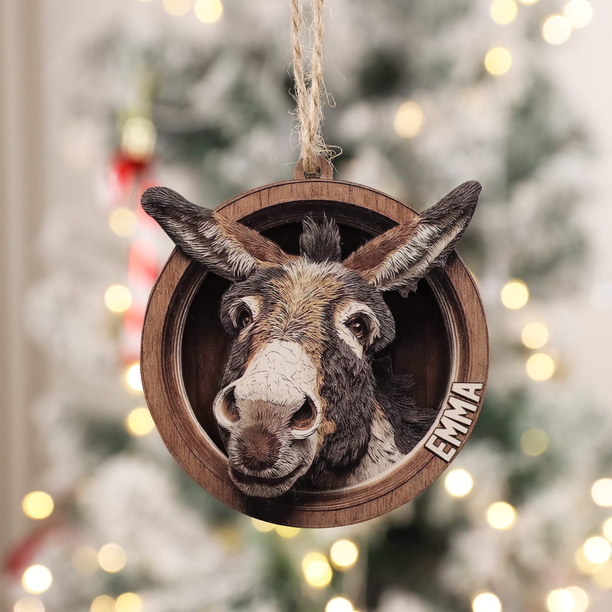Adorno de madera de burro vintage personalizado con nombre Decoración del hogar Regalo de cumpleaños para granjeros Amantes de los burros