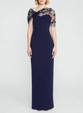 Sheath/Column Asymmetrical Sleeveless Floor-Length Elastic Satin Evening Dresses