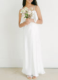 Sheath/Column Square Neckline Ankle-Length Stretch Satin Junior Bridesmaid Dresses