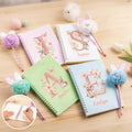 Cuaderno de espiral A5 con nombre de conejo y bolígrafo estilo acuarela personalizado con páginas rayadas Regalo de Pascua para niños y niñas