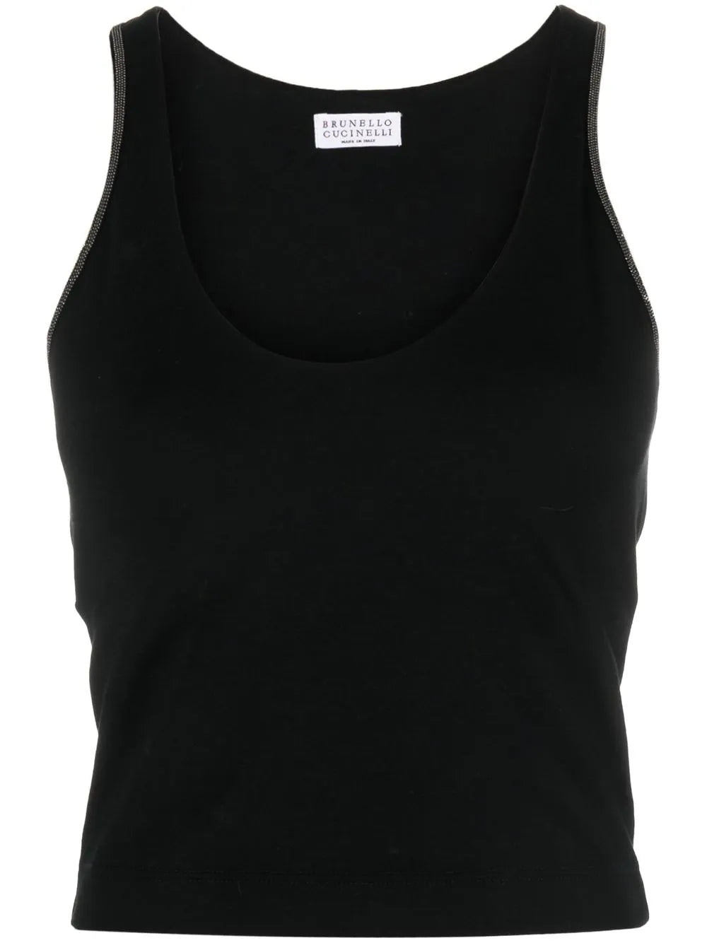 Brunello Cucinelli Monili Chain-Embellished Tank Top — Black