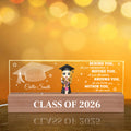 Personalizada Lindo Personaje de Caricatura de Graduado Luz de Noche LED de Acrílico con Base de Madera y Nombre Decoración del Hogar Regalo de Graduación para Graduados de la Clase de 2026