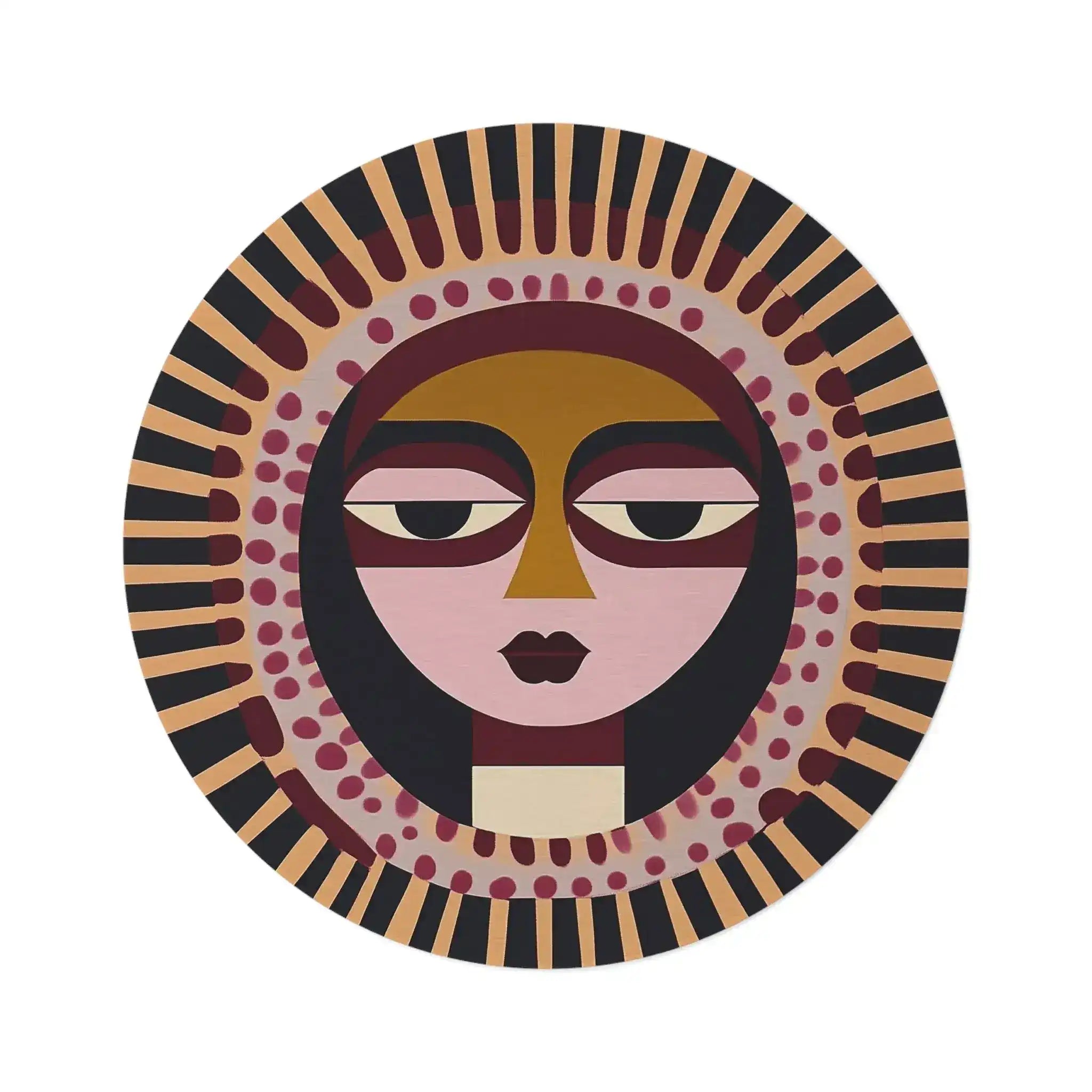 Modern Sun Mask Accent Rug