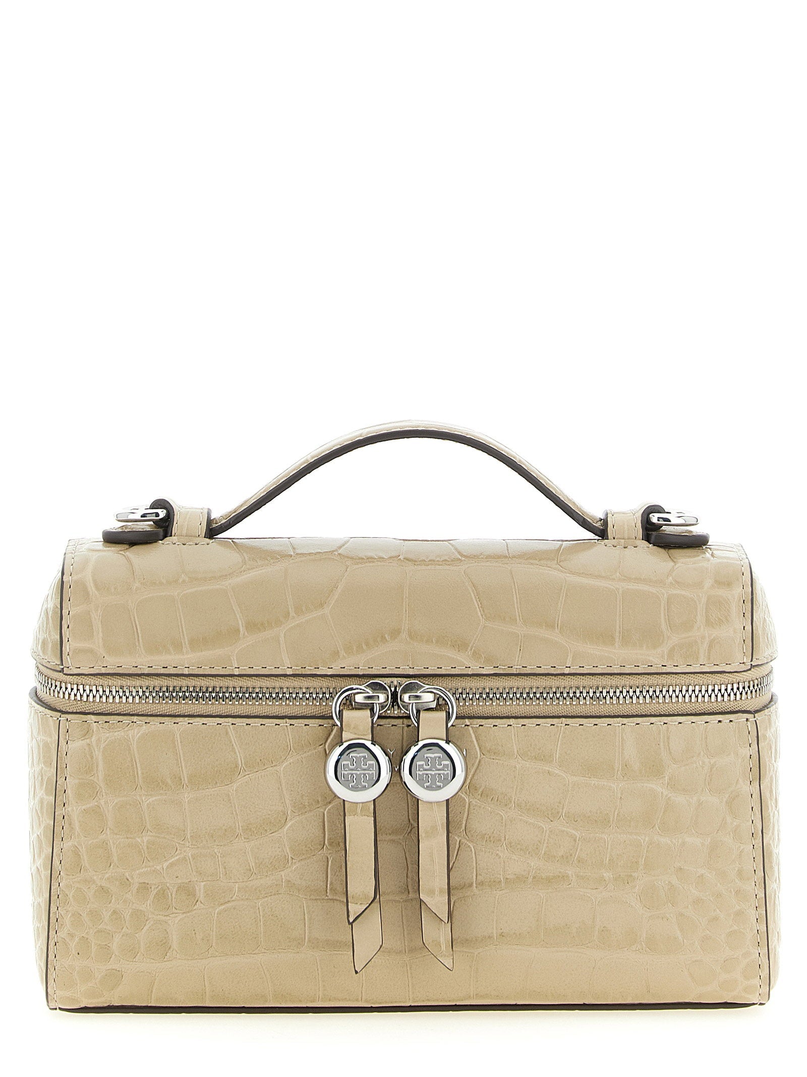 Tory Burch Romy Slim Top Handle Bag — Beige