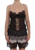 Women's Black Silk Lace Babydoll Lingerie Top