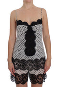 Women's Black Silk Lace Babydoll Lingerie Top Cotton