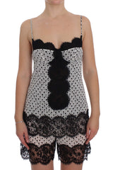 Women's Black Silk Lace Babydoll Lingerie Top Cotton