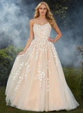 Sweet Dual Strap Tulle Strappy Back Prom Dresses With With Floral Applique