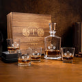 Decantador de Whisky con Monograma Corona de León Personalizado con Nombre Grabado Regalo de Cumpleaños de Uso Diario para Amante del Whisky