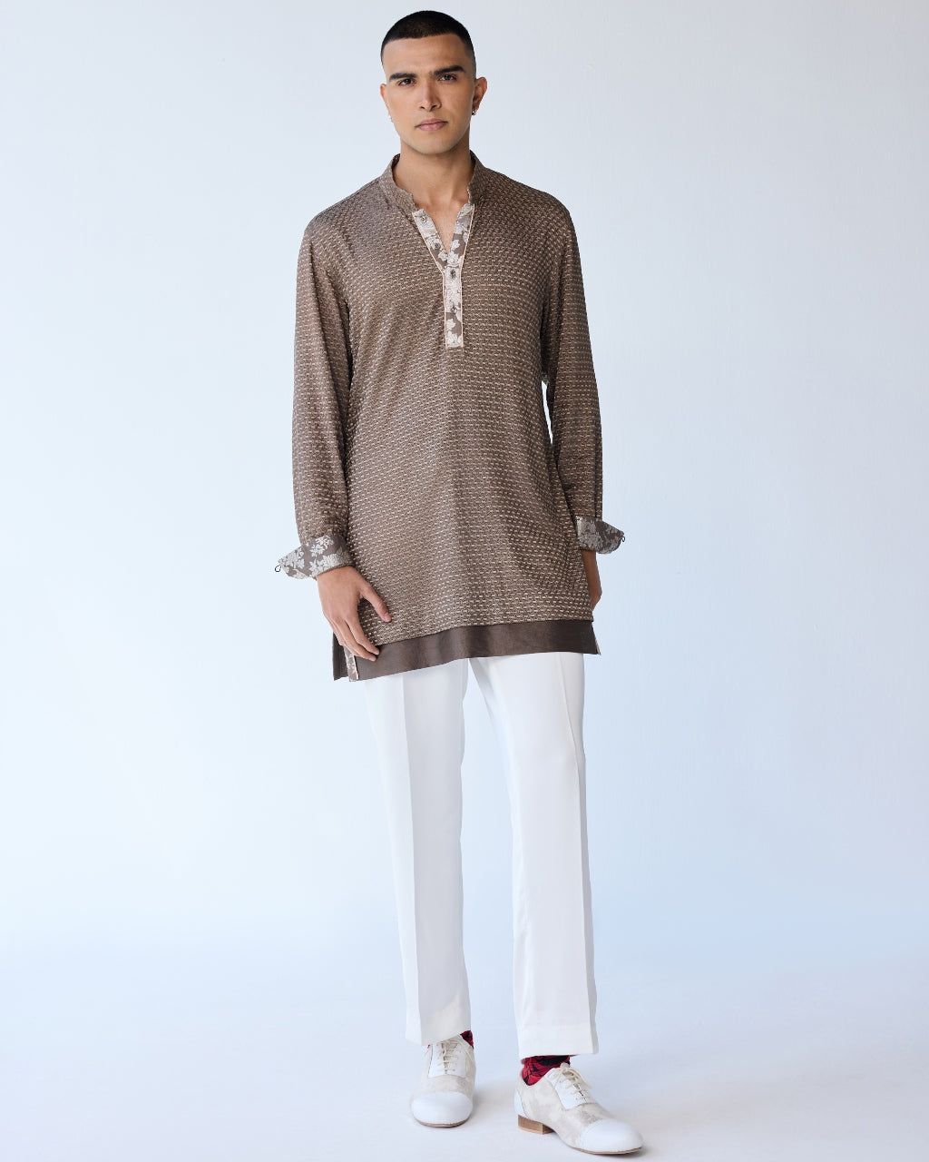 Poppy Henley Kurta Set By KYNAH, Luxury Indian Fashion & Bridal Wear