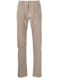 Jacob Cohen Logo-Patch Skinny-Cut Trousers — Beige