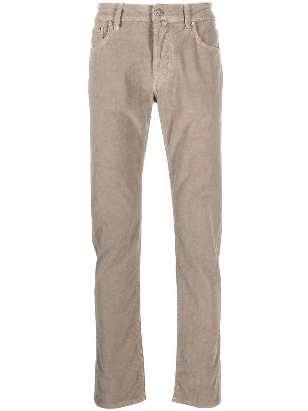 Jacob Cohen Logo-Patch Skinny-Cut Trousers — Beige