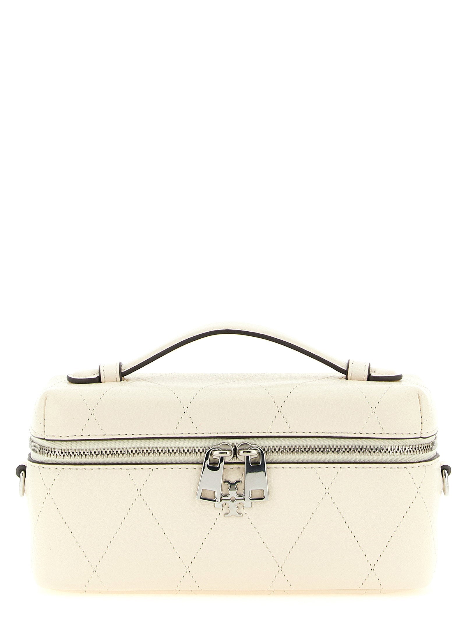 Tory Burch Charlie Top Handle Bag — cream