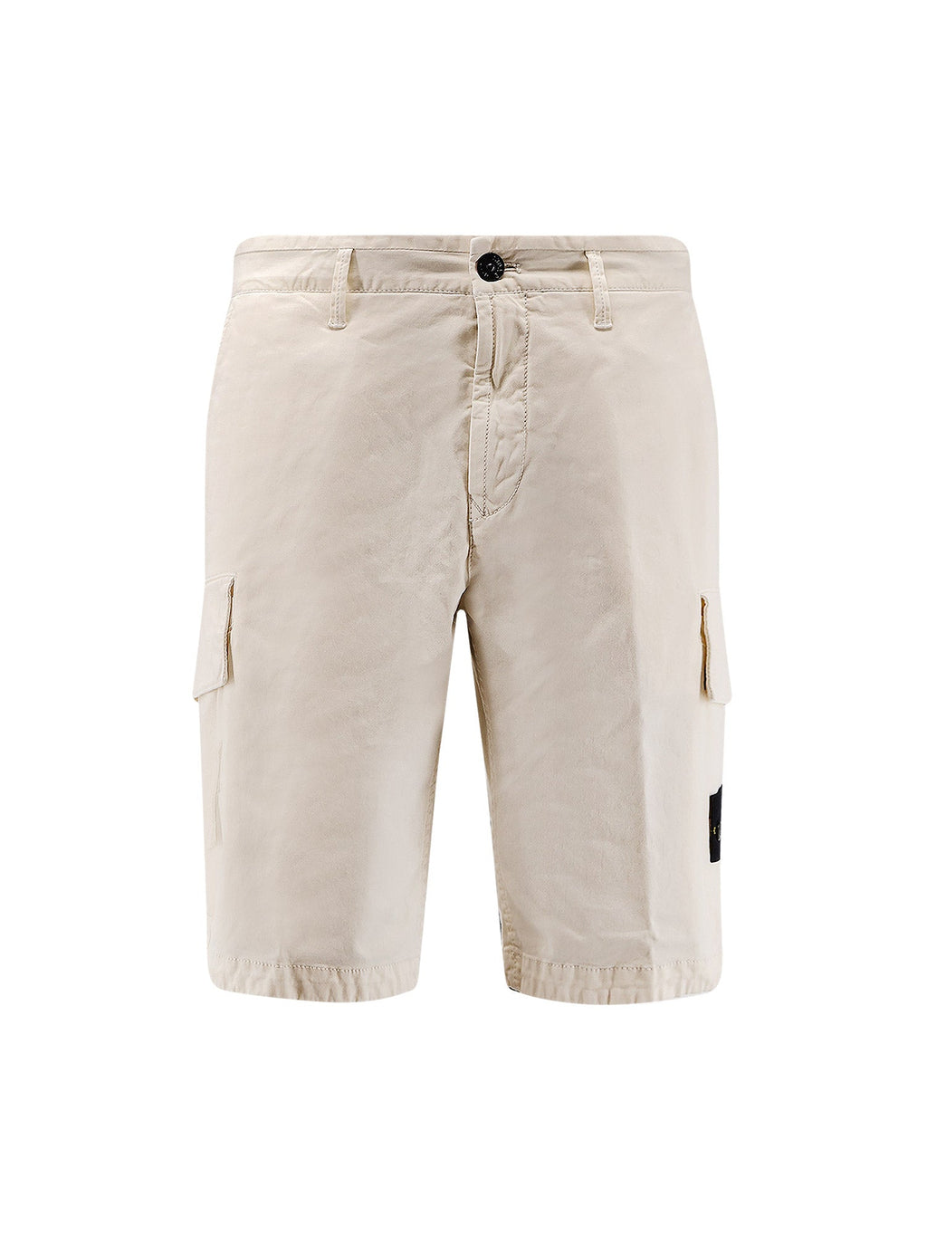 Stone Island Shorts White Cotone Organico Elastan