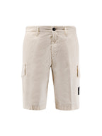 Stone Island Shorts White Cotone Organico Elastan
