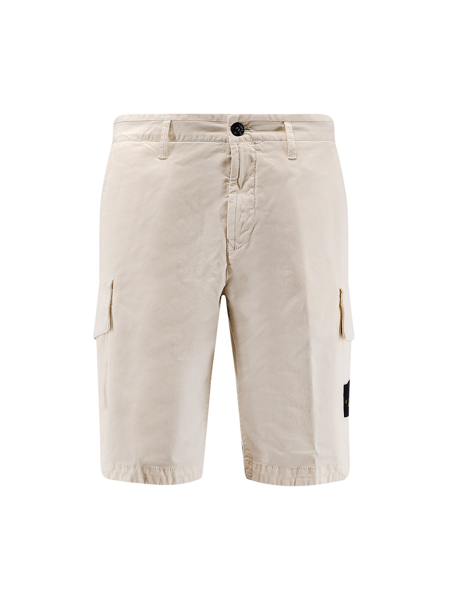 Stone Island Shorts White Cotone Organico Elastan