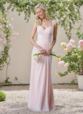 Sheath/Column V-Neck Sleeveless Chiffon(Non-Stretch) Bridesmaid Dresses