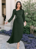 A-Line Asymmetrical Silk Like Satin Mother Of The Bride Dresses With Pleated