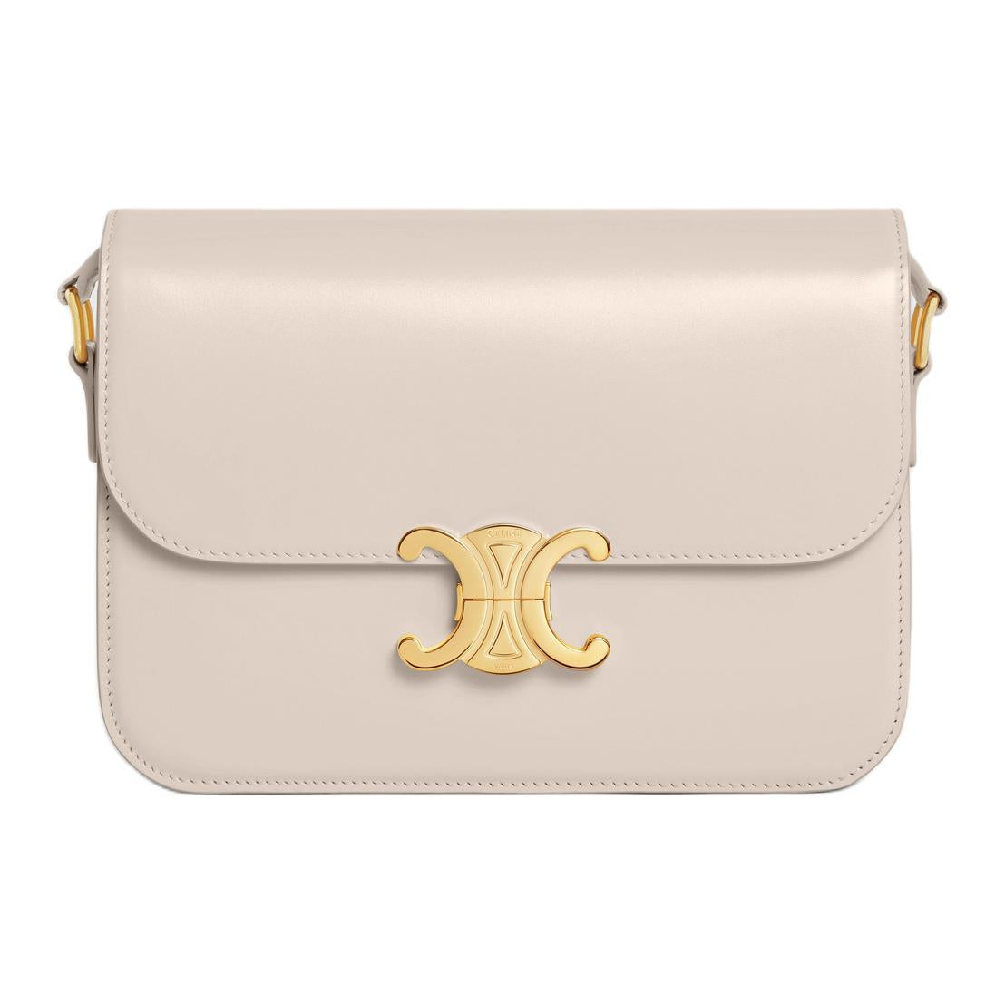 Celine Classique Triomphe Shoulder Bag — Beige
