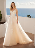 Ball-Gown Lace Wedding Dresses With Tulle