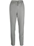 Fabiana Filippi Drawstring Straight-Leg Trousers — Grey