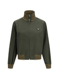 Prada Technical Canvas Blouson Jacket — Green
