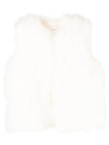 Yves Salomon Silk Feathered-Finish Vest — white