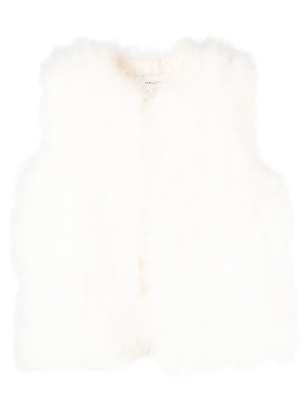 Yves Salomon Silk Feathered-Finish Vest — white