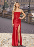 Seductive Sweetheart Sleeveless Prom Dresses With High Split