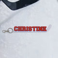 Llavero personalizado de palo de hockey multicolor con nombre y número Regalo de cumpleaños de uso diario para los amantes del hockey
