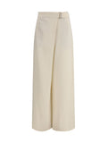 Brunello Cucinelli High-Waisted Belted Trousers — Beige